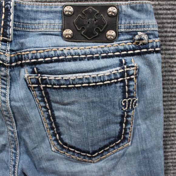 Miss Me Jeans Women's 31x34 Blue Bootcut Flap Pockets Contrast Stitch - Picture 6 of 9